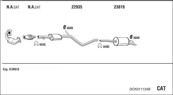 Układ wydechowy WALKER DCK011134B