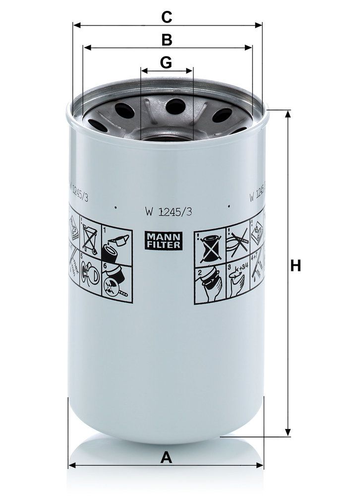 Levně Filtr, pracovní hydraulika MANN-FILTER W 1245/3 x