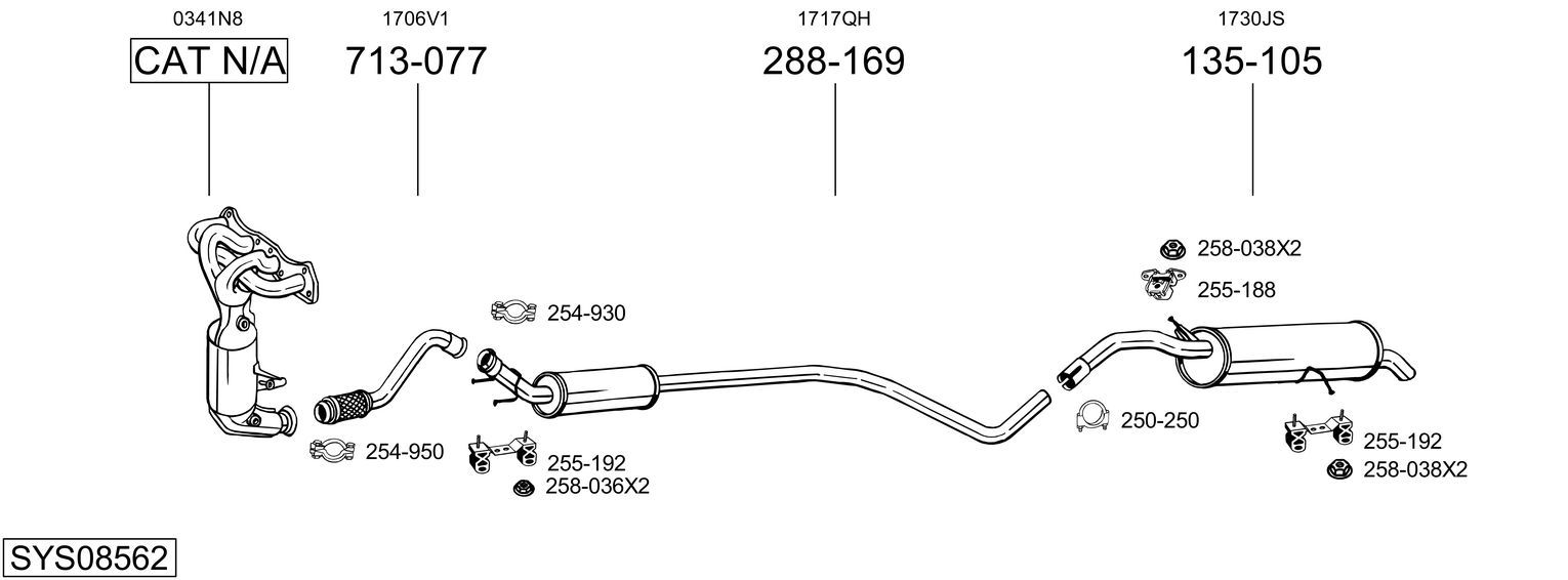 Układ wydechowy BOSAL SYS08562