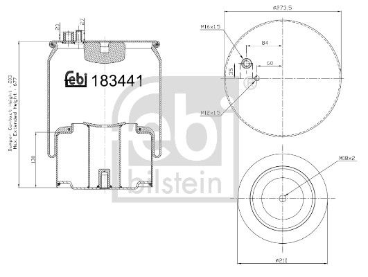Burduf, suspensie pneumatica FEBI BILSTEIN 183441