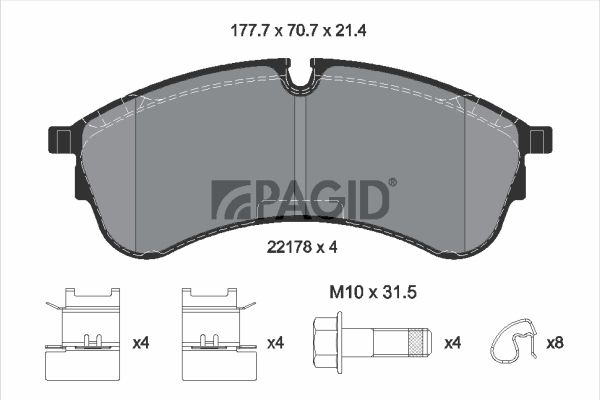 Zestaw klocków hamulcowych, hamulce tarczowe PAGID T2679N