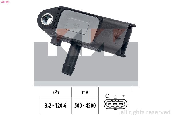 Czujnik, ciśnienie spalin KW 493 273