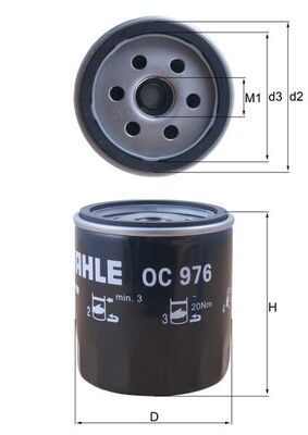 Olejový filter MAHLE OC 976