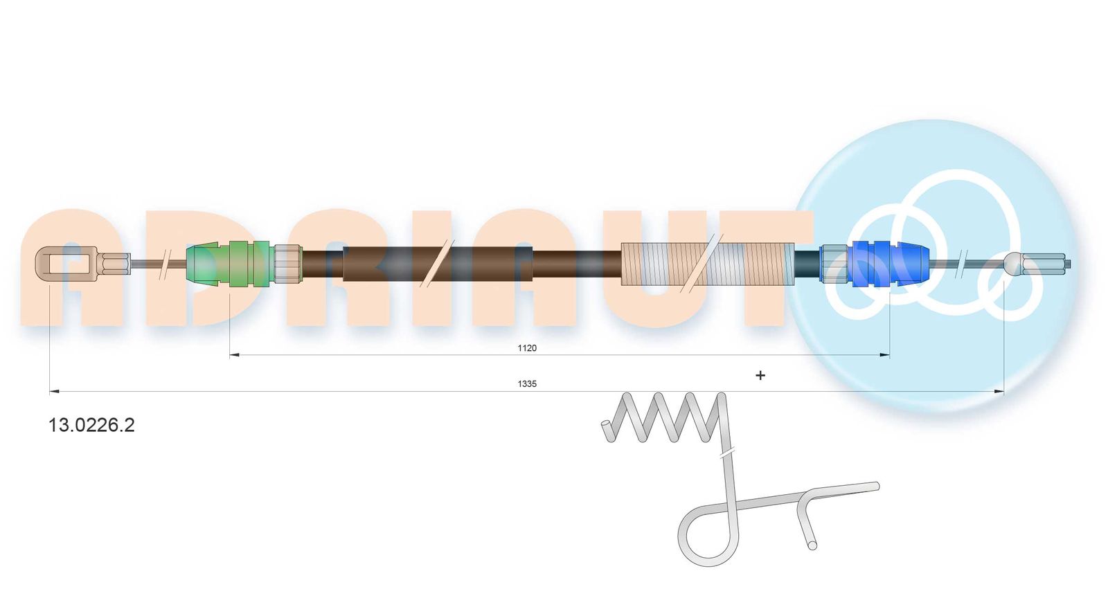 Cablu, frana de parcare ADRIAUTO 13.0226.2