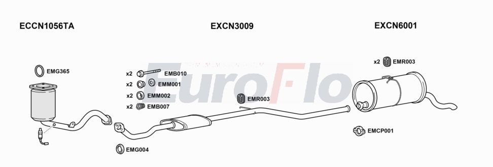 Układ wydechowy EUROFLO CNBERM166004A00