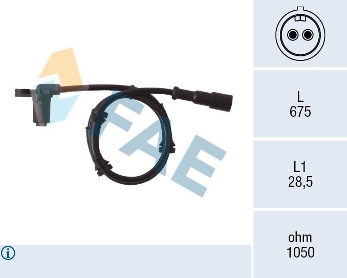 Czujnik, prędkość obrotowa koła FAE 78006