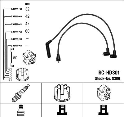 Sada kabelů pro zapalování NGK RCHD301