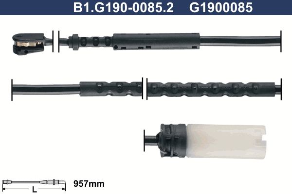 Styk ostrzegawczy, zużycie okładzin hamulcowych GALFER B1.G190-0085.2