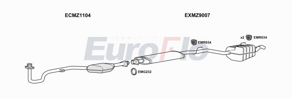 Układ wydechowy EUROFLO MZCLK2204004A00