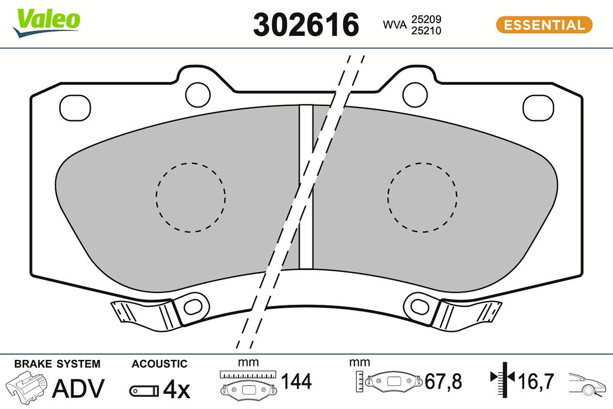 set placute frana,frana disc VALEO 302616