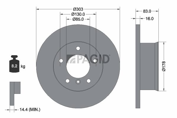 Tarcza hamulcowa PAGID 52112N
