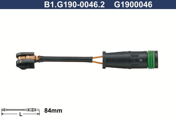 Styk ostrzegawczy, zużycie okładzin hamulcowych GALFER B1.G190-0046.2