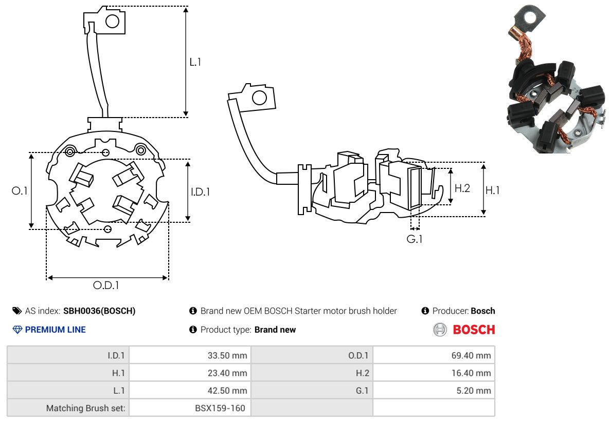 Levně Držák, uhlíkové kartáče AS-PL SBH0036(BOSCH)