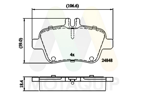 set placute frana,frana disc MOTAQUIP LVXL1748