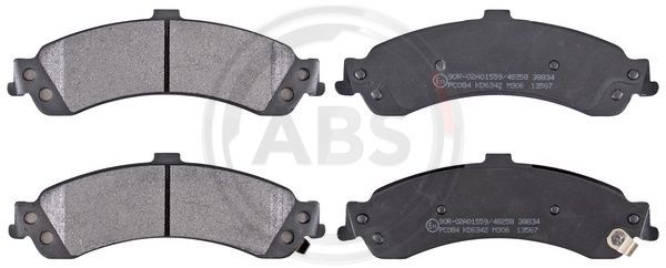 Zestaw klocków hamulcowych, hamulce tarczowe A.B.S. 38834
