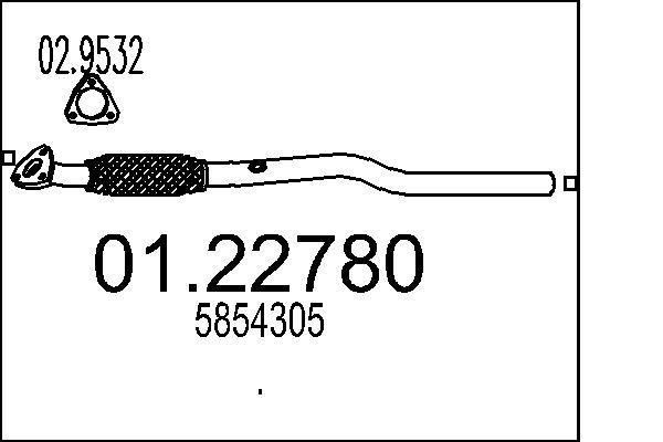 Levně Výfuková trubka MTS 01.22780