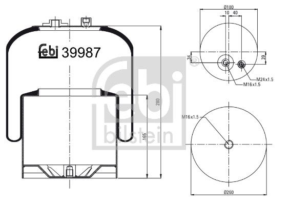 Burduf, suspensie pneumatica FEBI BILSTEIN 39987