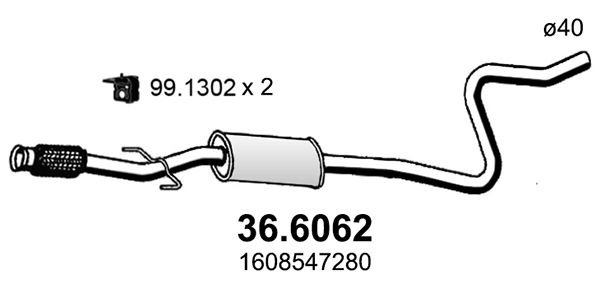 Tłumik środkowy ASSO 36.6062