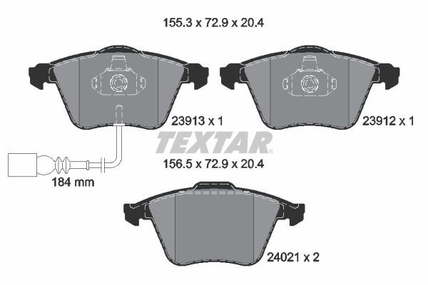 Sada brzdových platničiek kotúčovej brzdy TEXTAR 2391301