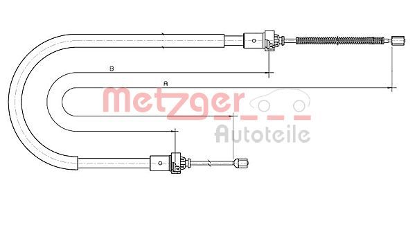 Cięgło, hamulec postojowy METZGER AUTOTEILE 10.6892