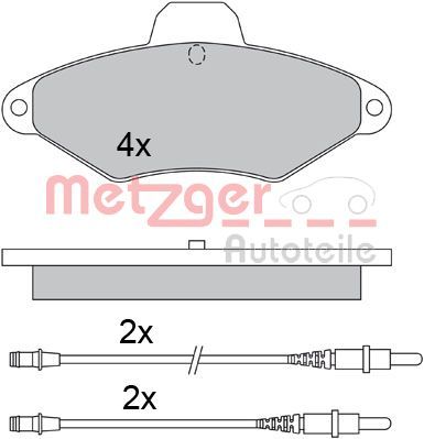 Zestaw klocków hamulcowych, hamulce tarczowe METZGER AUTOTEILE 1170319