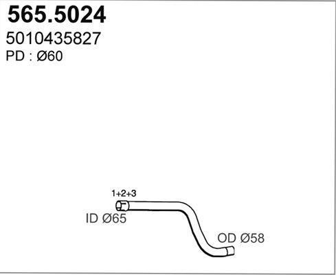 Rura wydechowa ASSO 565.5024