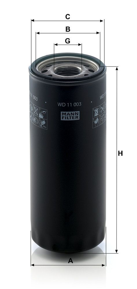 Levně Filtr, pracovní hydraulika MANN-FILTER WD 11 003