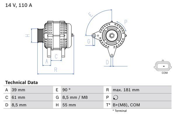 Alternator BOSCH 0 986 080 800
