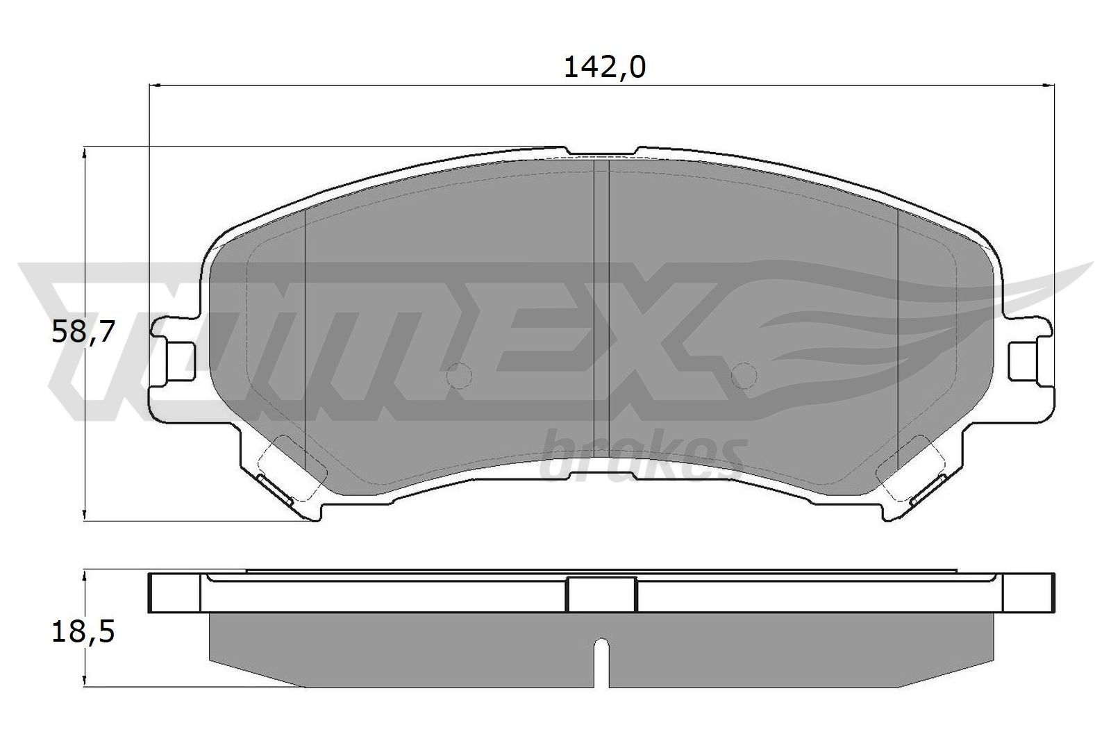 Sada brzdových destiček, kotoučová brzda TOMEX Brakes 18-25