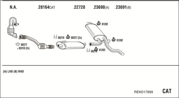 Układ wydechowy WALKER REK017999