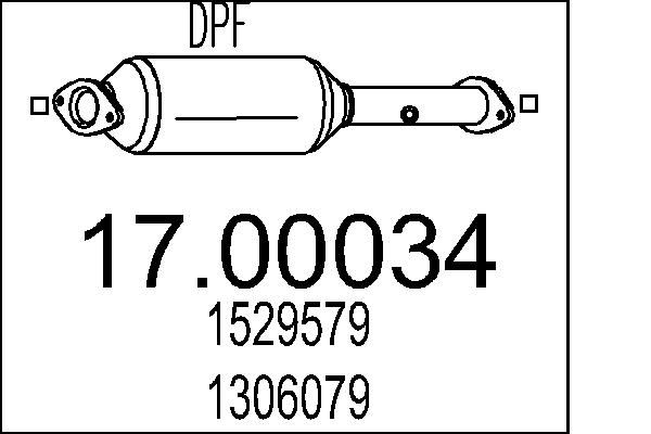 Filtr sadzy / filtr cząstek stałych, układ wydechowy MTS 17.00034