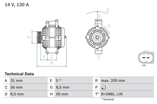 Alternator BOSCH 0 986 049 010