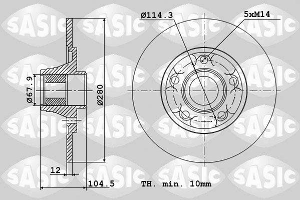 Tarcza hamulcowa SASIC 6104053