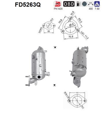 Filtr sadzy / filtr cząstek stałych, układ wydechowy AS 289902F730