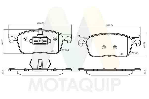 set placute frana,frana disc MOTAQUIP LVXL1902