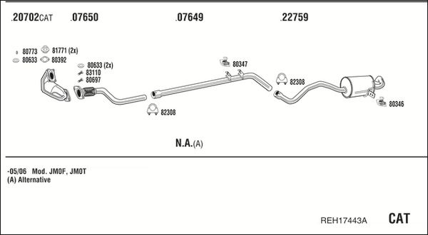 Układ wydechowy WALKER REH17443A