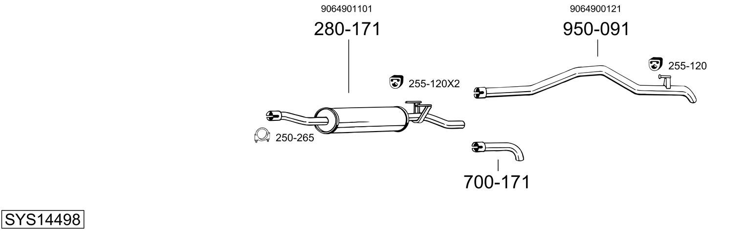 Układ wydechowy BOSAL SYS14498