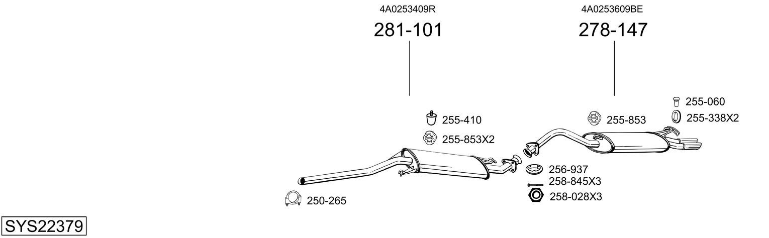 Układ wydechowy BOSAL SYS22379