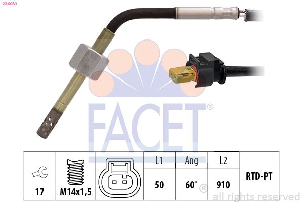 czujnik, temperatura spalin FACET 22.0083