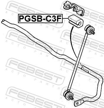 Levně Držák, Příčný stabilizátor FEBEST PGSB-C3F