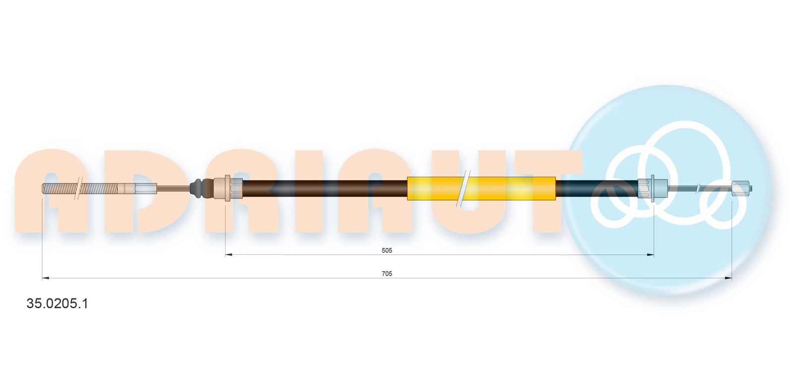 Cablu, frana de parcare ADRIAUTO 35.0205.1