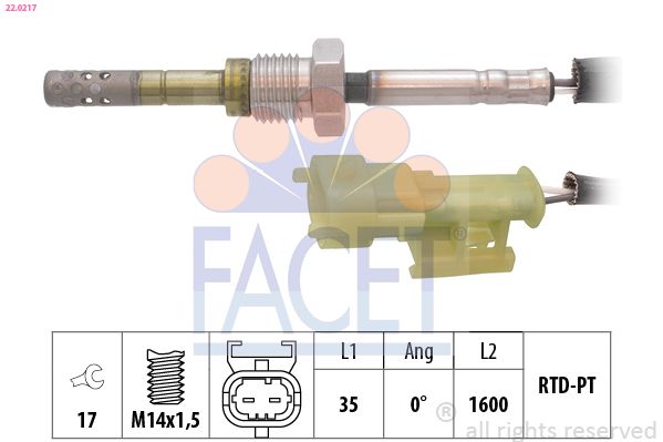 czujnik, temperatura spalin FACET 22.0217