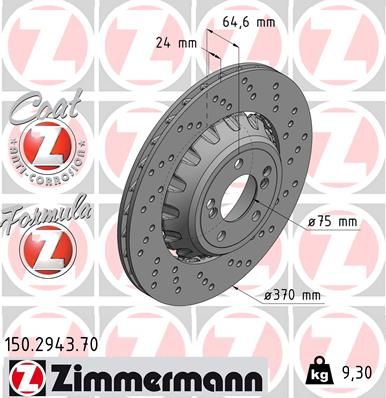 Brzdový kotouč ZIMMERMANN 150.2943.70