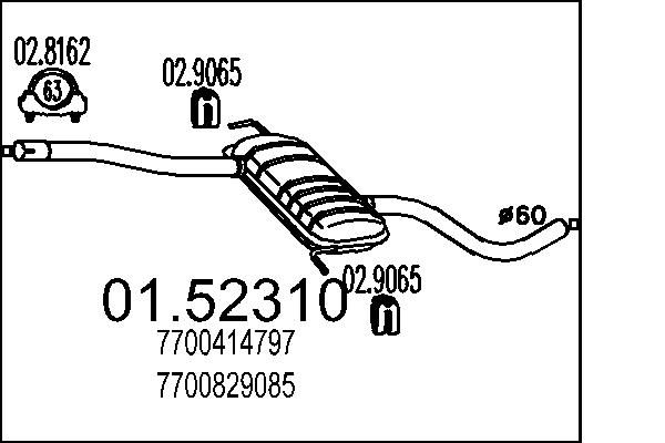 Tłumik środkowy MTS 01.52310