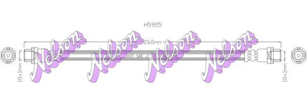 Przewód hamulcowy elastyczny KAWE H5905