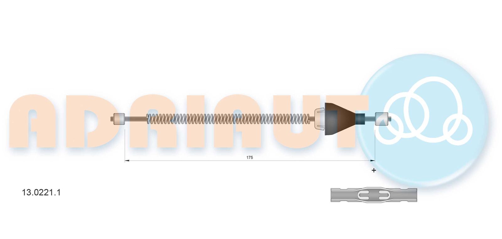 Cablu, frana de parcare ADRIAUTO 13.0221.1