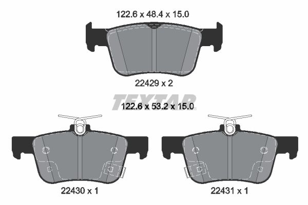 Sada brzdových platničiek kotúčovej brzdy TEXTAR 2242901