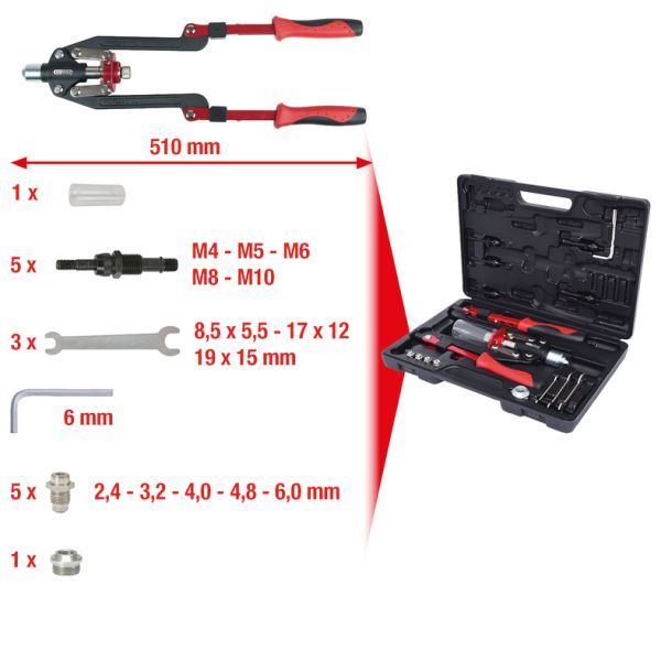 Set cleste de nituit KS TOOLS 150.9630