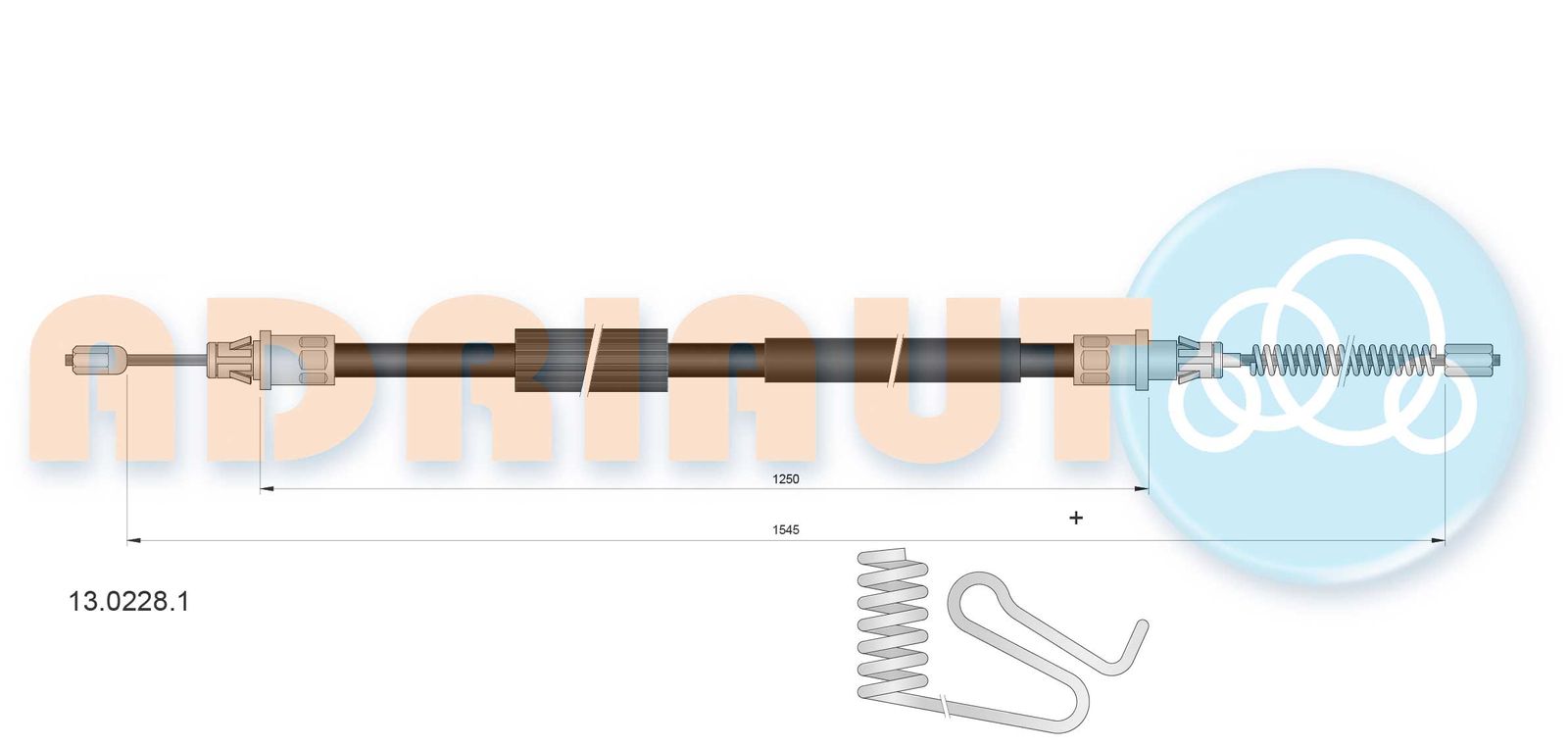 Cablu, frana de parcare ADRIAUTO 13.0228.1