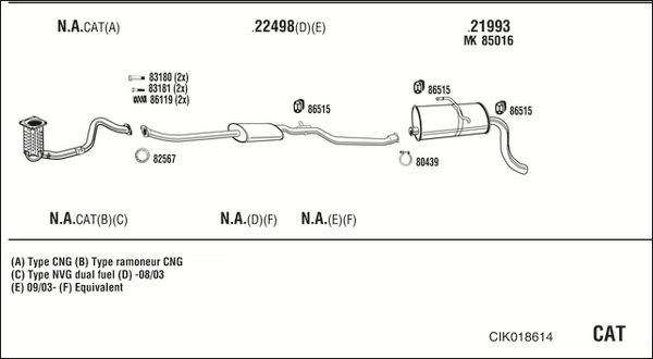 Układ wydechowy WALKER CIK018614